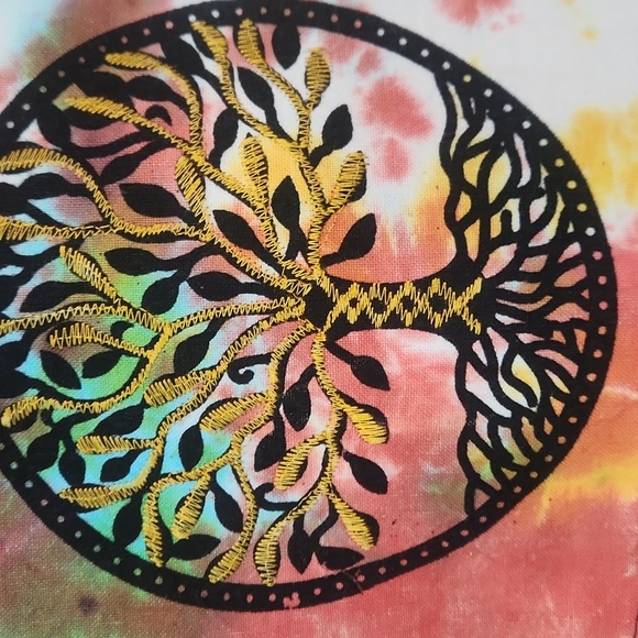 Boho tye-dye Embroidered Tree Of Life Purse - Picture 2 of 4